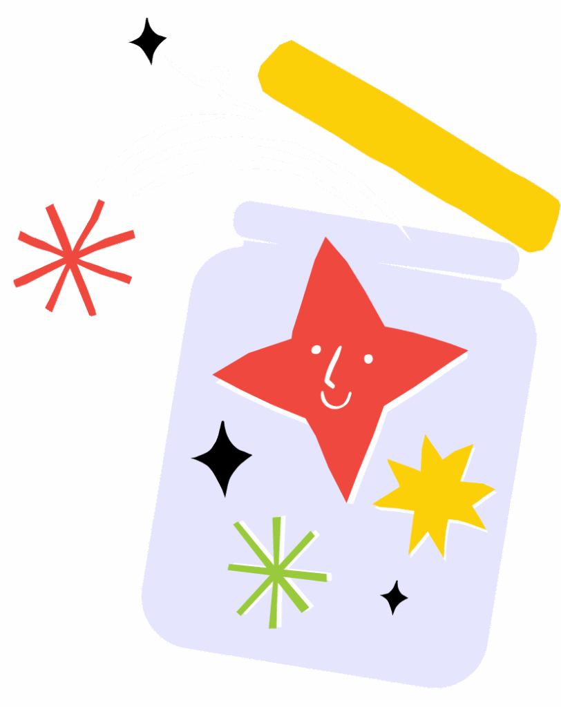 jar opening with sparkles coming out