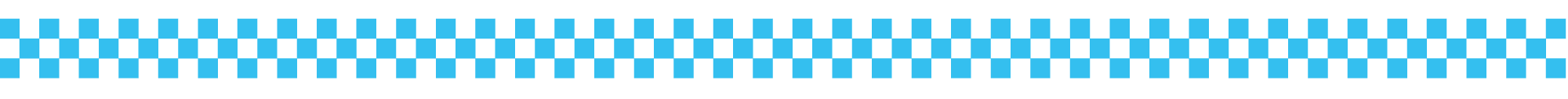 A decorative banner graphic consisting of two rows of alternating light blue and white vertical rectangles. The pattern resembles a checkerboard or a digital tile mosaic. The background is solid white.